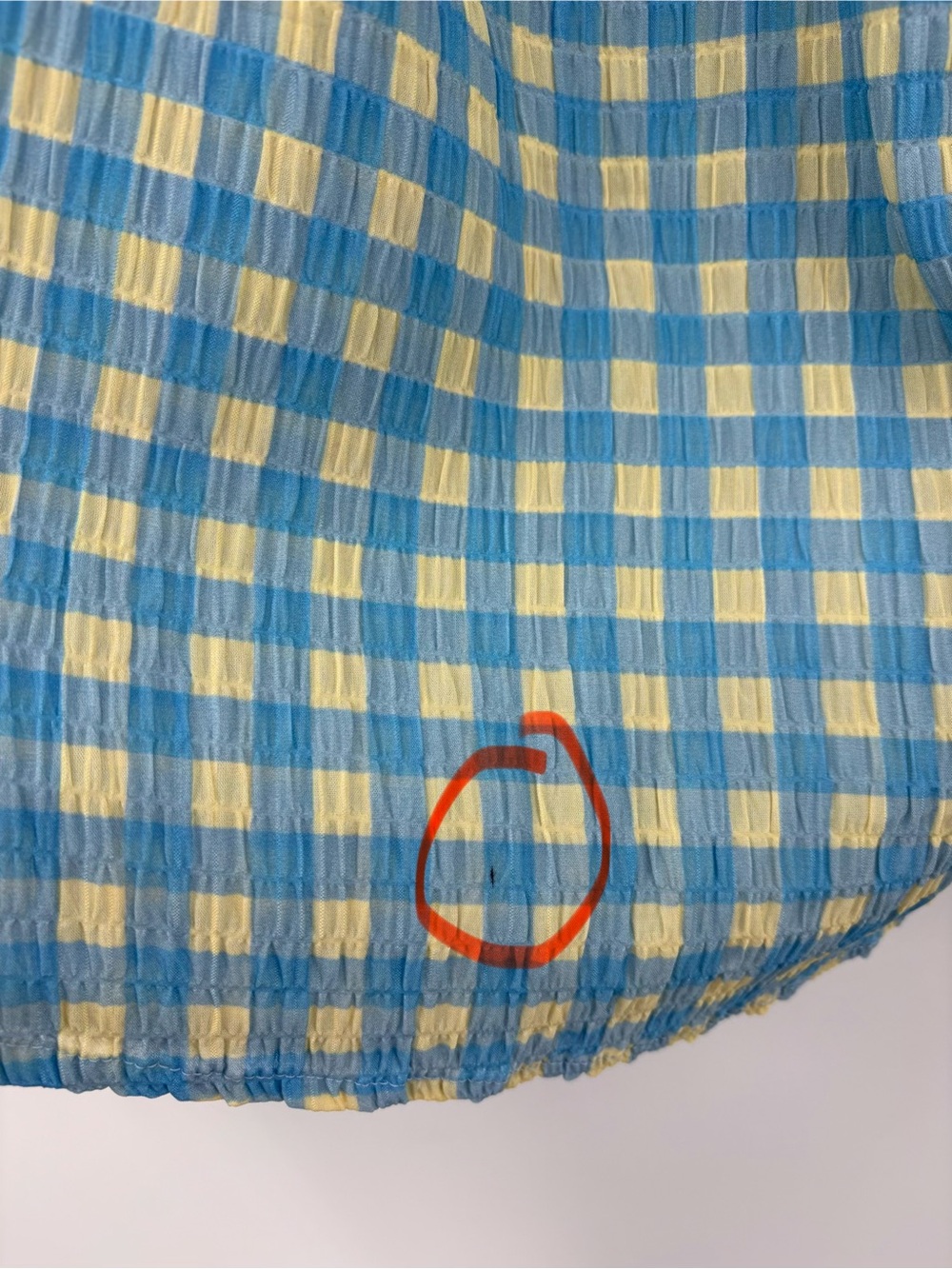 Maaji x Anthropologie Odaline Gingham Cutout Mini Dress M Blue Yellow - Picture 14 of 14